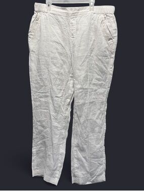 Nicole Miller New York White Linen Casual Pants